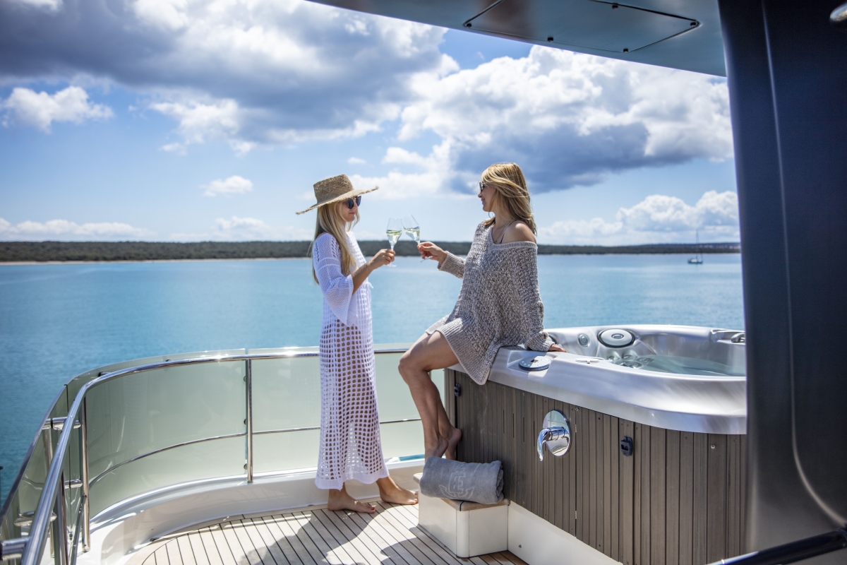 Ena guests enjoying on the sundeck