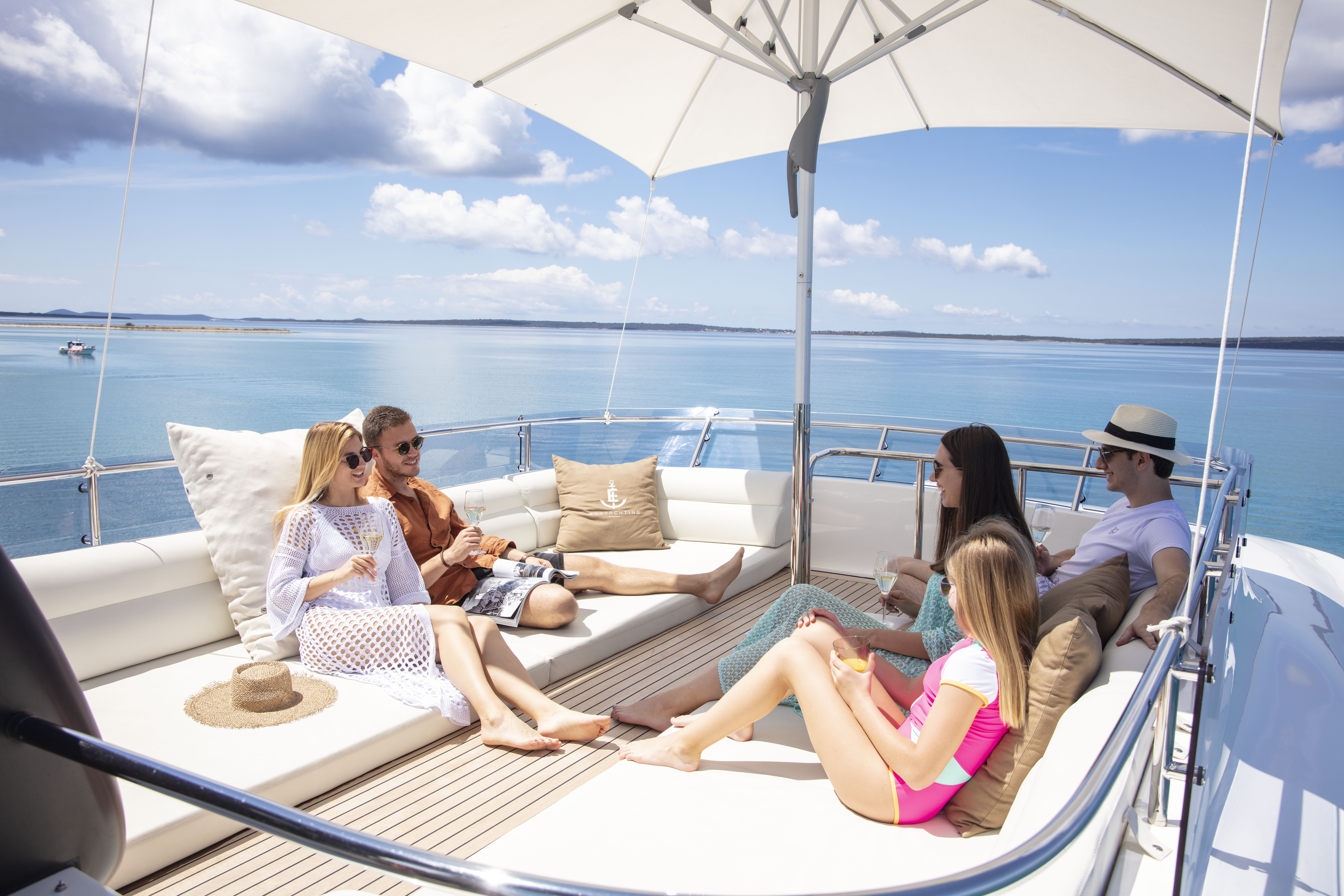 Ena friends enjoying on the sundeck